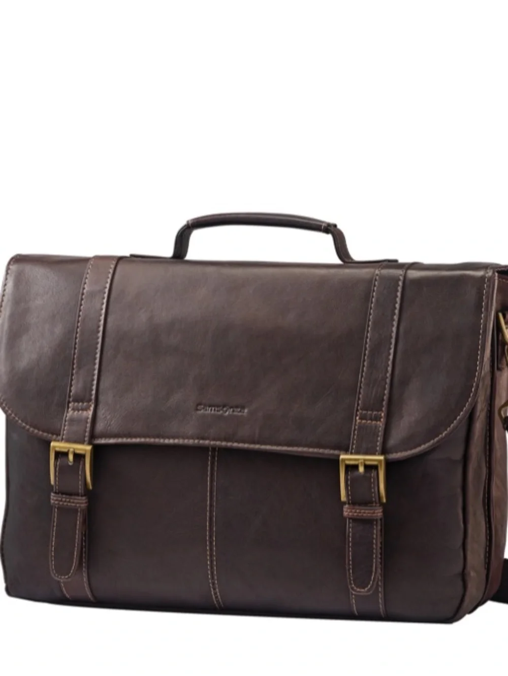 Samsonite® Leather Portfolio, Brown Leather Messenger Bag ‎ Men -